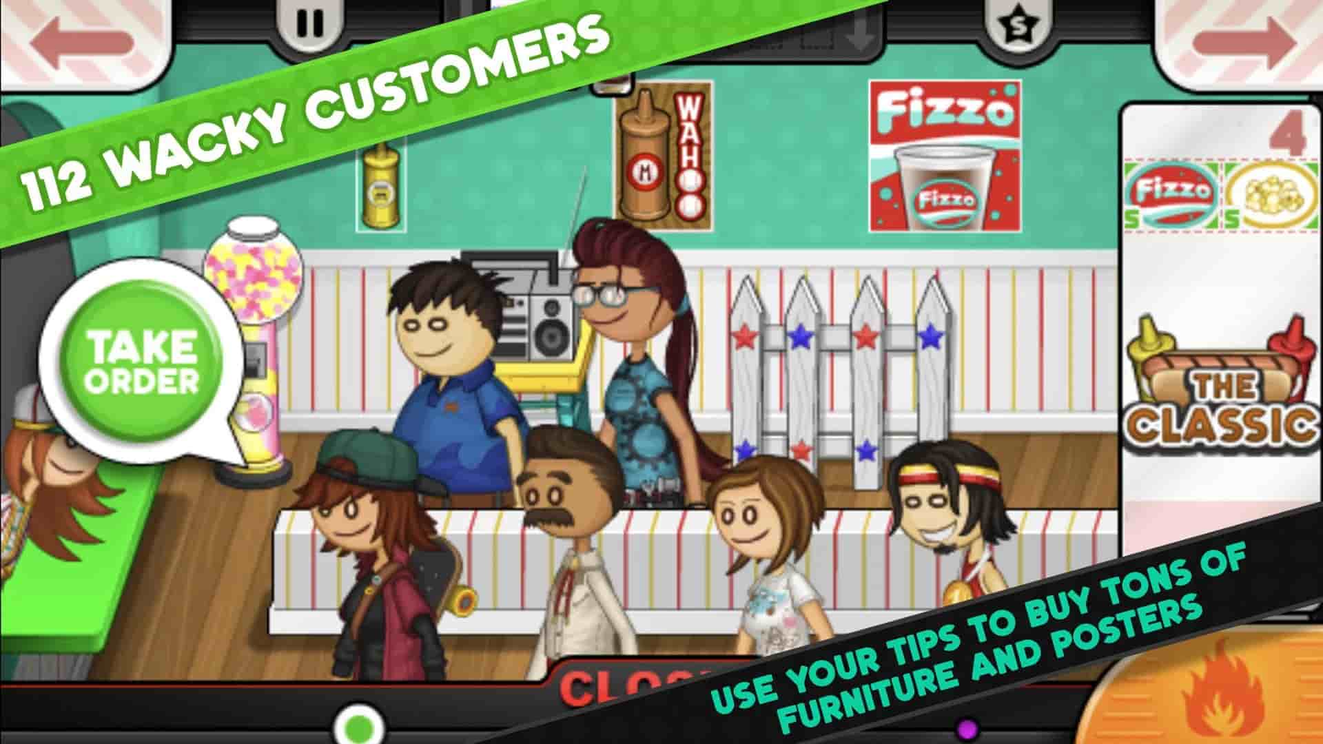 Unlocked All Features in Papa's Hot Doggeria To Go MOD APK